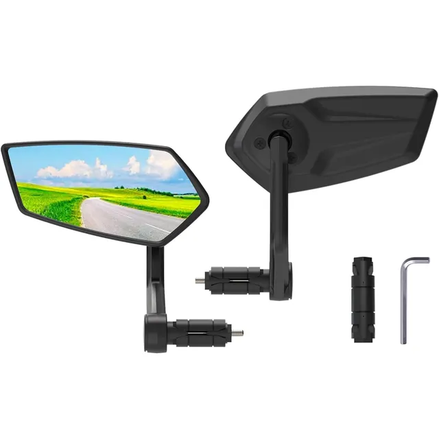 RBRL Bar-End Mirror with Automotive Glass – Pair (left + right)