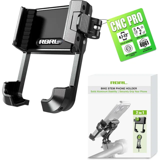 RBRL Support de téléphone en aluminium CNC – Fixation potence